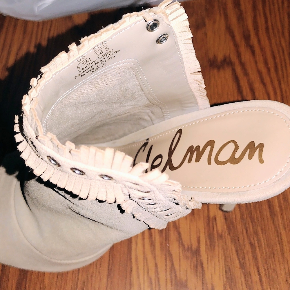 Sam Edelman Cream Fringe Heels #002321